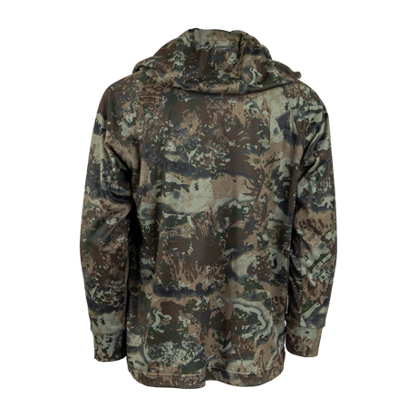 Spika Bandit youth Biarri Camo hoodie, back view showing the hood and full camo coverage