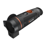 ThermTec Wild 335L thermal monocular, front three-quarter view of open lens and ThermTec logo side