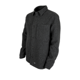 Spika GO Civvy men's slate shirt jacket, three-quarter view with button front and flap chest pockets