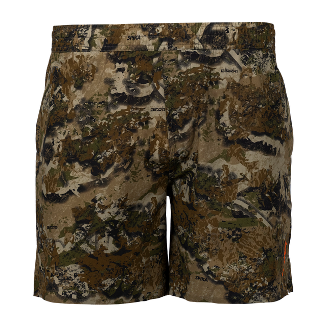 Spika GO Arid men's quick dry shorts in Biarri Camo, front view with elastic waistband