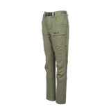 Spika Recon women's hunting pants in Dusky Green, angled three-quarter view with Spika cargo pocket