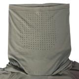 Spika Bandit women's hoodie close-up of the Moss Green face mask with breathable perforations