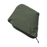 Spika Scout men's jacket in Olive, packed down into its zippered stuff pouch