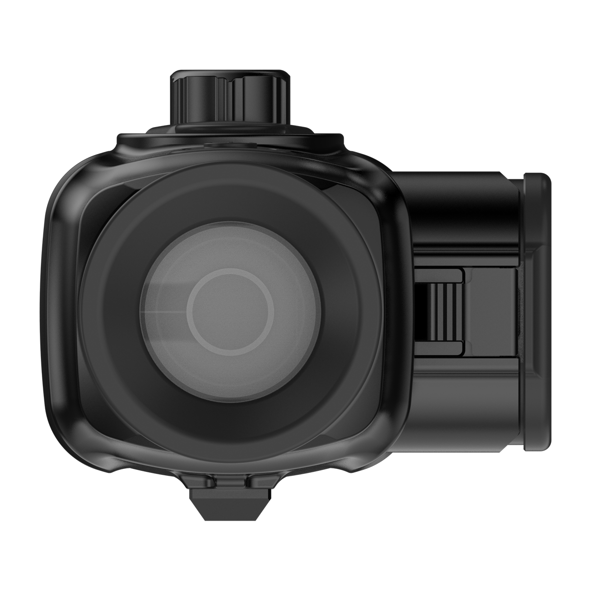 ThermTec Vidar 660 2.0 thermal compact scope, rear view from the eyepiece end showing ocular lens