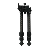 Spika Velocity Carbon Bipod 5-18in viewed from the front of the mount, legs together