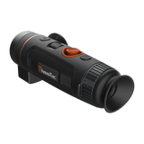ThermTec Wild 335L thermal monocular, rear three-quarter view of eyecup and ThermTec logo side