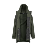 Spika Highpoint men's zip-through jacket in Olive shown open to reveal the fleece lining