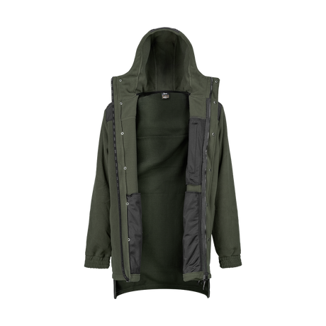 Spika Highpoint men's zip-through jacket in Olive shown open to reveal the fleece lining