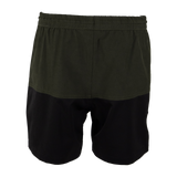 Spika Mako youth shorts in Olive/Black, back view with elastic waistband