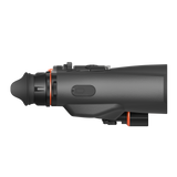 ThermTec Ventus 650L multi-spectrum binoculars in grey, left side profile view