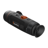ThermTec Wild 335 thermal monocular, rear three-quarter view of eyecup and ThermTec logo side