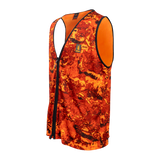 Spika Ranger adult hunting vest in Biarri Blaze orange camo, three-quarter view