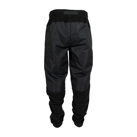 Spika Paperbark men's hybrid fleece pants in Black, back view with reinforced seat and knees