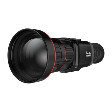 ThermTec Vidar 660 2.0 thermal compact scope, front three-quarter view of objective lens and side branding