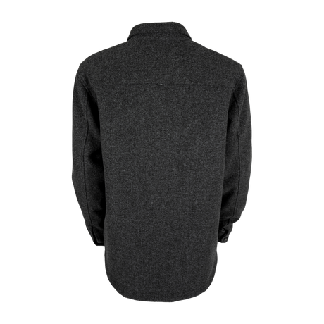 Spika GO Civvy men's shirt jacket in slate, back view showing yoke seam and button cuffs