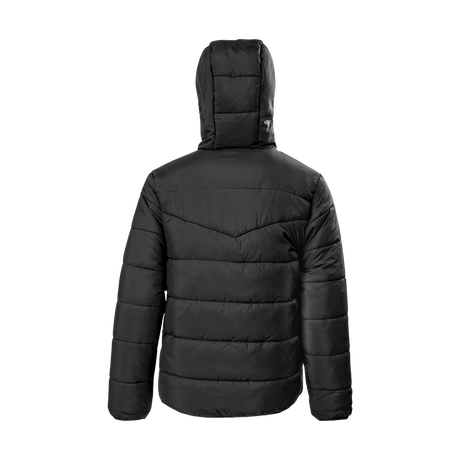 Spika Terra kids' puffer jacket in Black, back view with quilted panels and hood