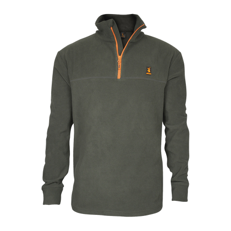 Spika kids olive quarter-zip fleece jumper with orange zip from the 5 Piece Box Pack, front view
