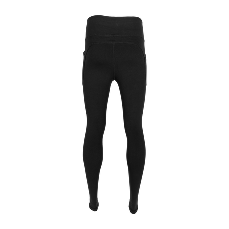 Spika GO Ember women's leggings in black, back view with high waistband and side pockets