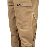 Spika Recon men's pants in Khaki, close-up of zipped side leg vent with mesh lining