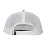 Spika High Country Sambar patch trucker cap in Black/White, rear view of mesh and snapback