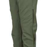 Spika Recon women's pants in Ivy Green, close-up of knee panels and open mesh side leg vent