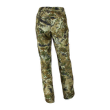Spika Tracker kids' hunting pants in Biarri Camo, back view with elastic waist and rear pocket