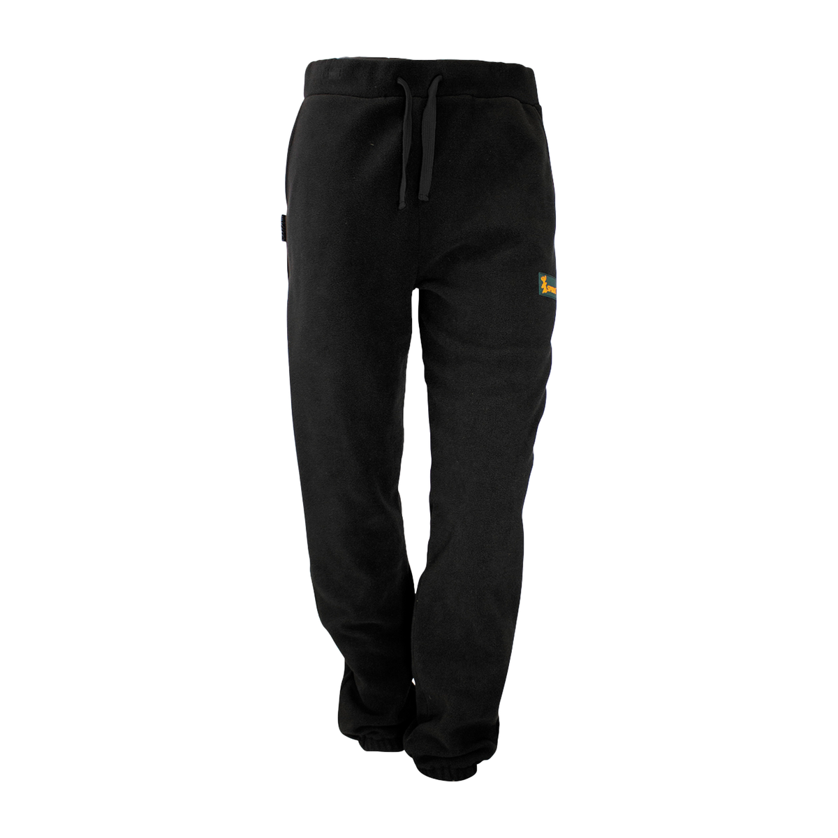 Spika men's black fleece track pants with drawstring and embroidered logo from the 6 Piece Box Pack