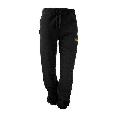Spika men's black fleece track pants with drawstring and embroidered logo from the 6 Piece Box Pack