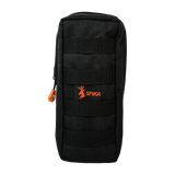 Black Spika MOLLE-style carry pouch with orange Spika logo, included with the Velocity Carbon Bipod 7-10in