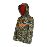 Spika GO Classic boys' Biarri Camo hoodie, three-quarter view with red hood lining and SPIKA logo