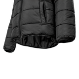 Spika Terra kids' puffer jacket in Black, close-up of the elastic hem and hand pocket
