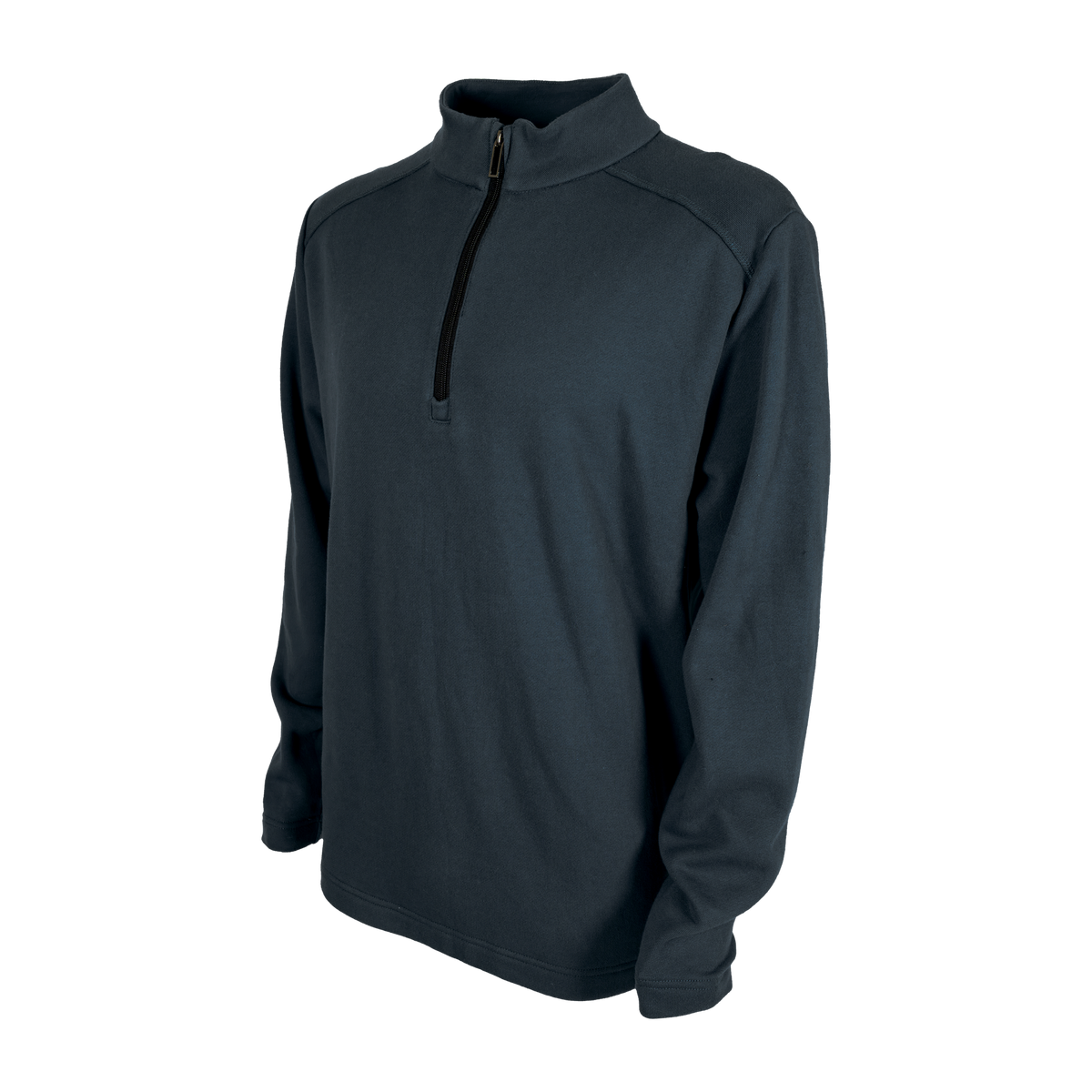 Spika GO Belay men's slate quarter-zip jumper, three-quarter side view showing raglan seams