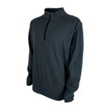 Spika GO Belay men's slate quarter-zip jumper, three-quarter side view showing raglan seams