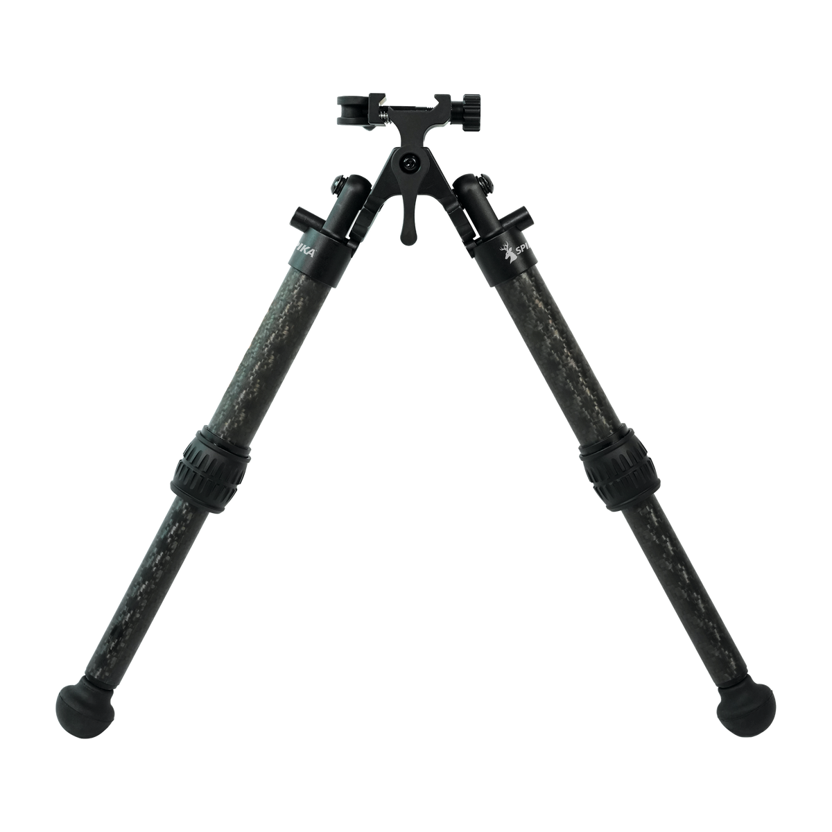 Spika Velocity Carbon Bipod 7-10in with legs extended, front view