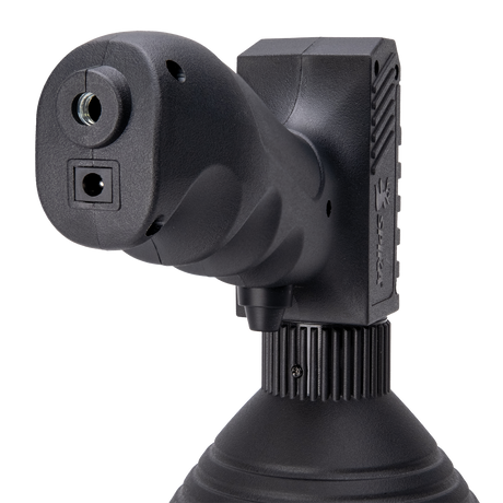 Spika Trigger Light 3000 lumen spotlight, rear of handle showing the charging port and mount thread