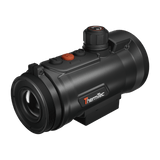 ThermTec Hunt Pro 650L thermal clip-on, three-quarter view of rear adaptor end with ThermTec logo