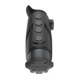 ThermTec Cyclone 315 thermal monocular, top view of control buttons with lens cap fitted
