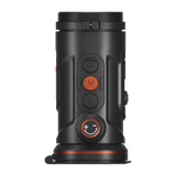 ThermTec Hunt Pro 650 thermal clip-on, top-down view of control buttons and rotary dial