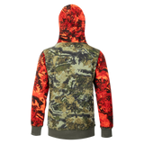 Spika GO Classic V2 kids' hoodie in Biarri Blaze, back view with blaze orange hood and sleeves