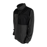 Spika Perisher men's fleece half-zip in Slate, three-quarter view of the collar and chest pocket