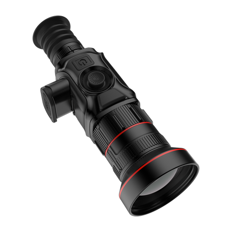 ThermTec Vidar 660 2.0 thermal compact scope, elevated rear view of top control buttons and power key