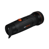 ThermTec Wild 650DL Pro thermal monocular, rear three-quarter view with eyecup and Wild 650DL Pro badge