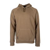 Spika GO Deer Camp men's hoodie in bone, front view with kangaroo pocket and SPIKA hem print