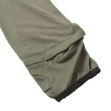 Spika Bandit men's hoodie in Moss Green, close-up of the folded sleeve cuff with black trim