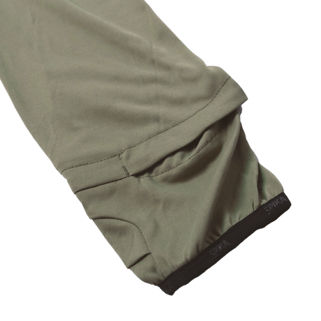 Spika Bandit men's hoodie in Moss Green, close-up of the folded sleeve cuff with black trim