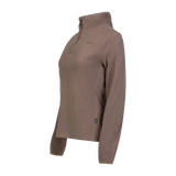 Spika Highland women's quarter-zip fleece jumper in Latte Brown, three-quarter view
