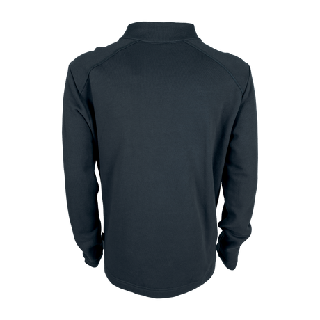 Spika GO Belay men's quarter-zip jumper in slate, back view showing collar and raglan sleeves