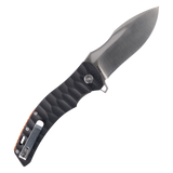 Spika Bushmaster Viper folding knife opened, reverse side showing the steel pocket clip