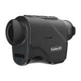 ThermTec Cyclone 315 thermal monocular, rear three-quarter view of eyecup and model label