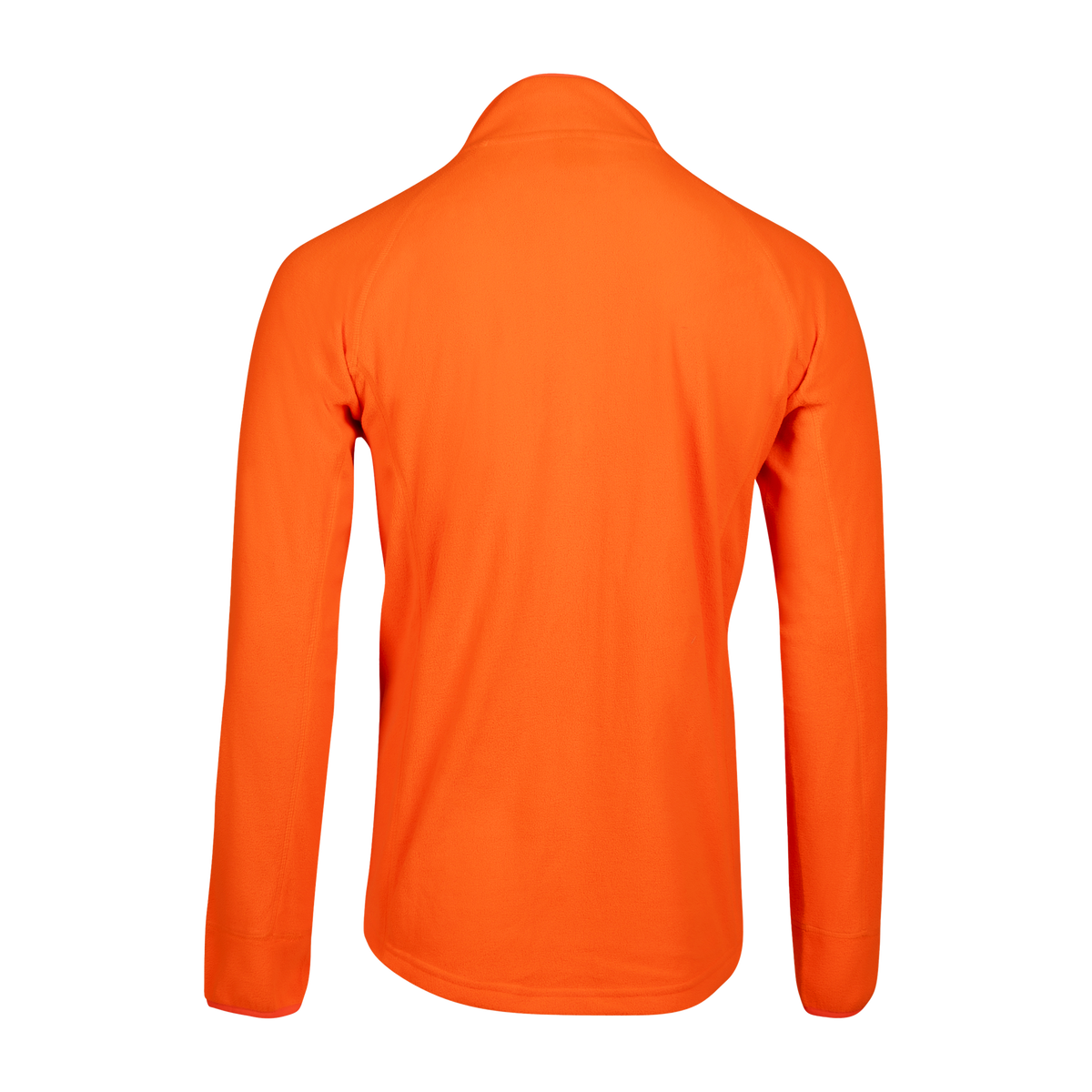 Spika Campside men's Blaze Orange fleece top, back view with raglan sleeves